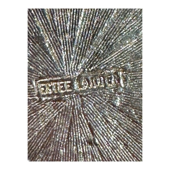 Vintage Estee Lauder Solid Perfume Compact Carved Coral Pansies Sea Jewel No Box - Picture 4 of 12